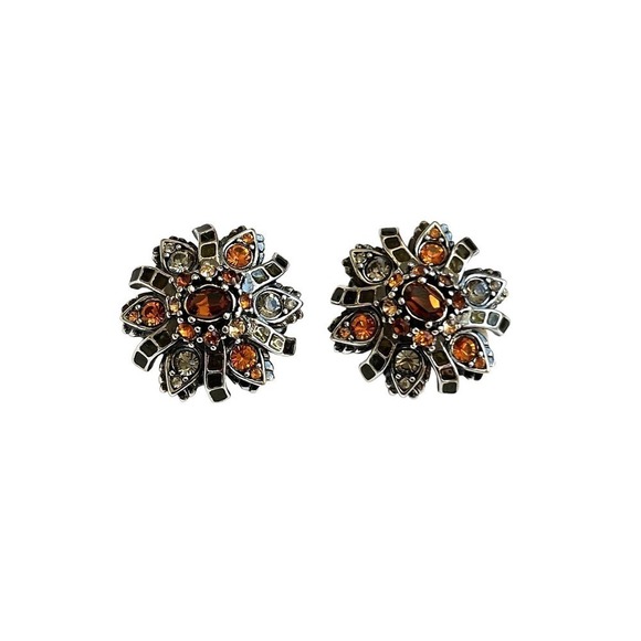 Vintage Joan Rivers Rhinestone Clip earrings - Picture 1 of 4